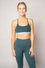 Load image into Gallery viewer, Heart Opener Bra Top in Teal/Light Teal